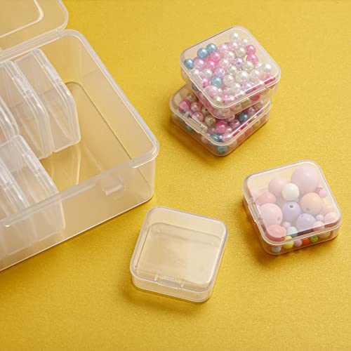Mathtoxyz Small Bead Organizers, 45 Pieces Plastic Storage Cases Mini Clear Bead Storage Containers Transparent Boxes with Hinged Lid and Rectangle Clear Craft Supply Case - color: Clear - 3P