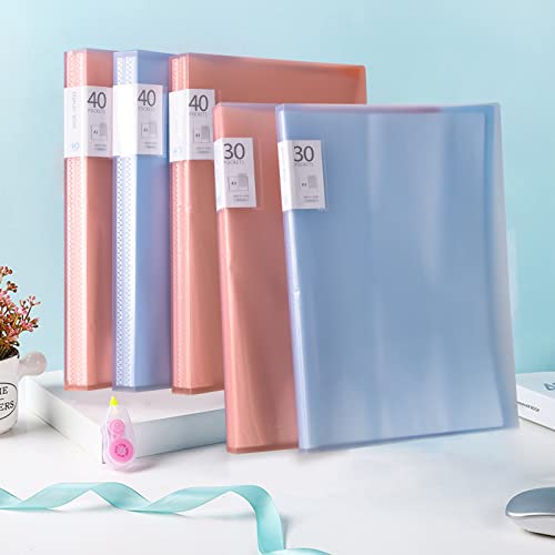 Qunrwe A3 Diamond Painting Storage Book,Pink 40 Pages Art Portfolios Case - color: Pink-40 Sleeves