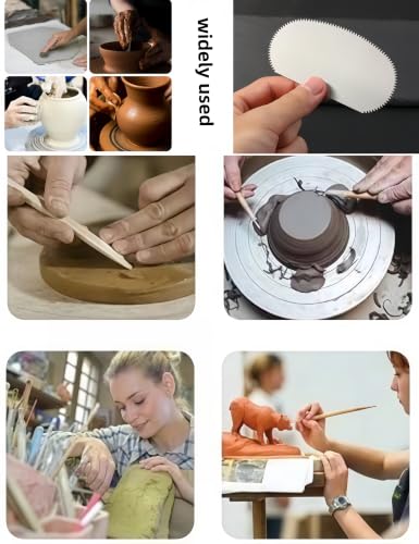 Pavnso Stainless Steel Serrated Edge Clay Scraper,Sculpture, 2Pcs | Steel Pottery Tools, Clay Ribs Serrated Scraper, Clay Sculpture Cutter Scraper, Ceramics Sculpting Tools Kits