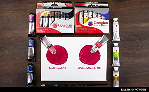 Daler Rowney Georgian 10-Tube Introductory Artist Oil Paint Set - Painting Set for Canvas Paper and More - Oil Painting Supplies for Artists and Students - Oil Paints for All Skill Sets - style: 10 Pack Intro