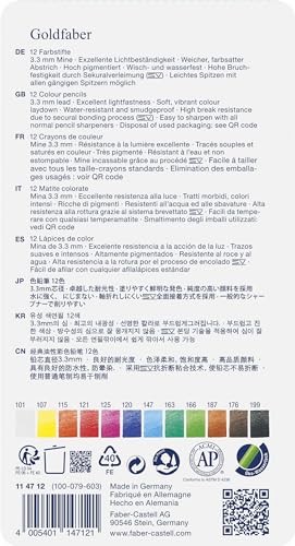 Faber-Castell Creative Studio Goldfaber Wood Cased Color Pencils - Tin of 12 Colors - size: 12 Count (Pack of 1)