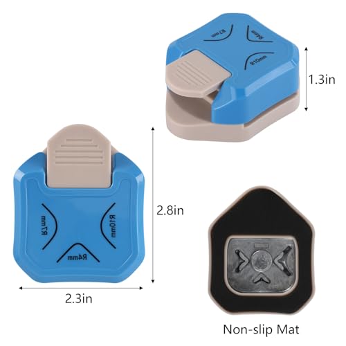 2PCS Paper Corner Rounder Corner Punch 3 in 1 (R4mm+R7mm+R10mm),Corner Cutter for Card Making, Laminate, Cardstock, Scrapbooking and Paper Crafts, Business Cards - color: Blue+Pink