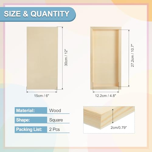 MECCANIXITY 6 Pack Wood Canvas Boards, 6x12 Inch Art Canvases Square Unfinished Wood Panel for Painting, Crafts, DIY Projects, Pouring Art - size: 6x12 Inch
