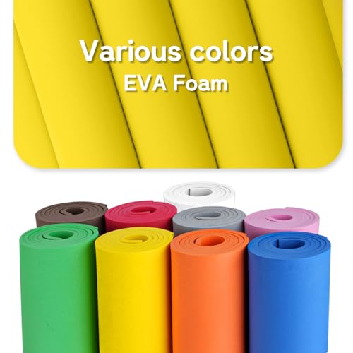 Do²ping Yellow Eva Foam Sheets Roll, 10mm EVA Craft Foam 39''x13.9'' High Density 86kg/m3 for Halloween Cosplay DIY - color: Yellow, size: Thickness 10mm
