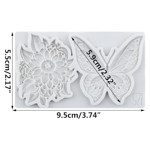 Butterfly Flower Polymer Clay Molds Butterfly Floral Silicone Mold - color: Style F