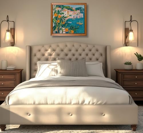 CSZPPQAF Lemon Tree Paint by Numbers Kit for Adults Beginner, Paint by Number Kits on Canvas, DIY Easy Acrylic Mediterranean Scenery Watercolor Oil Painting by Numbers for Home Wall Decor 16X16inch - color: PB285-1