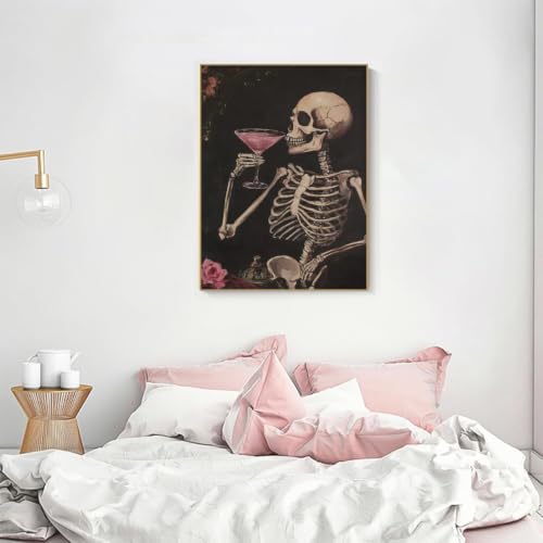KICHANG Skull Diamond Art Kits for Adult Diamond Painting Kit for Beginner | Skeleton 5D DIY Diamond Dots Full Drill Crafts for Gem Art Dot Art for Adults Home Wall Decor for Teens Boys Girls 12x16 inch - color: DP04440