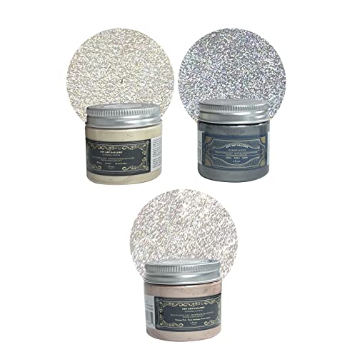 Metallic Acrylic Paint Set 2oz Bottle*3 Champagne Gold Gypsum- Aromatherapy- Handpainted Perfect for Easy to Apply DIY Arts and Crafts(Creamy Sakura) - color: Creamy Sakura