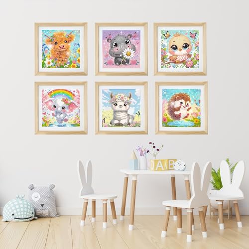 5DDIYART 6 Pack Elephant Diamond Art Kits for Kids Beginners - color: KD72+73+74+75+76+77-1
