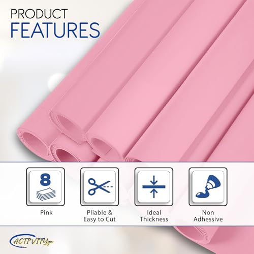 Pink EVA Foam Sheets, 6 x 9 Inch, 2mm Thick – Foam Paper for DIY Arts and Crafts, School Projects, and More – 8 Pack - color: Pink