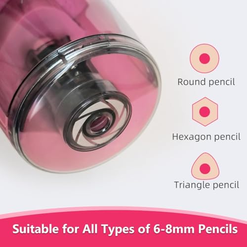 Battery Powered Electric Pencil Sharpener, Small Battery Operated Pencil Sharpeners Portable, Fast Sharpen, Suitable for 6-8mm No.2/Colored Pencils, School, Classroom, Office, Home(PS-03)