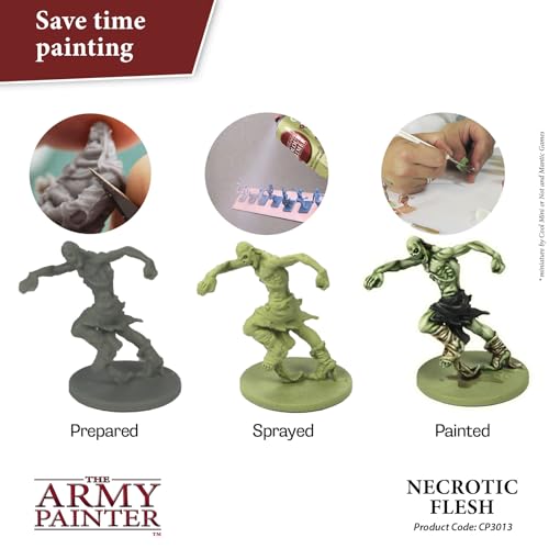 The Army Painter, Colour Primer Necrotic Flesh, 400 ml acrylic spray | Spray Paint Basecoat for Miniature Model Undercoat Priming, Plastic Wargames, DnD & Warhammer - color: Necrotic Flesh