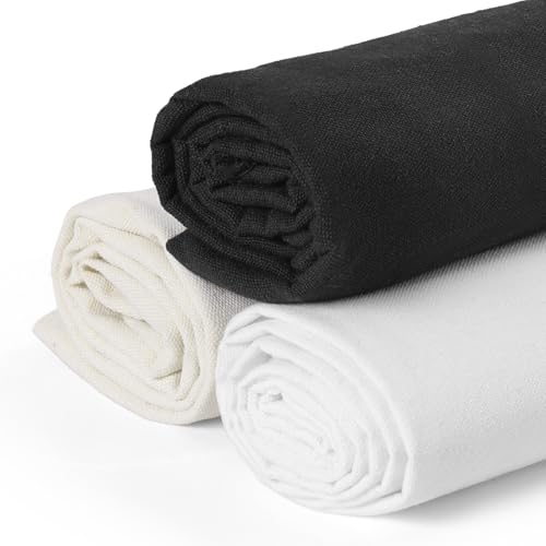 Canvas Fabric 10oz Cotton Upholstery Fabric Drop Cloth 59x36Inch Black | Soft Duck Canvas Cloth, Thick Cotton Fabric By the Yard for Painting, Embroidery, Sewing, Cushion, Home Decor, Arts & Crafts