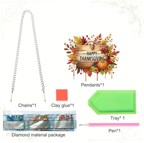 Fall Diamond Art Kits for Adults Thanksgiving Pumpkins - color: Dp04129