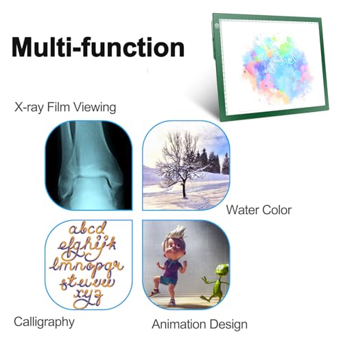 Rechargeable Tracing Light Box, LED Drawing Board for Kids Birthday Gift - color: GREEN, size: 10" x 15"