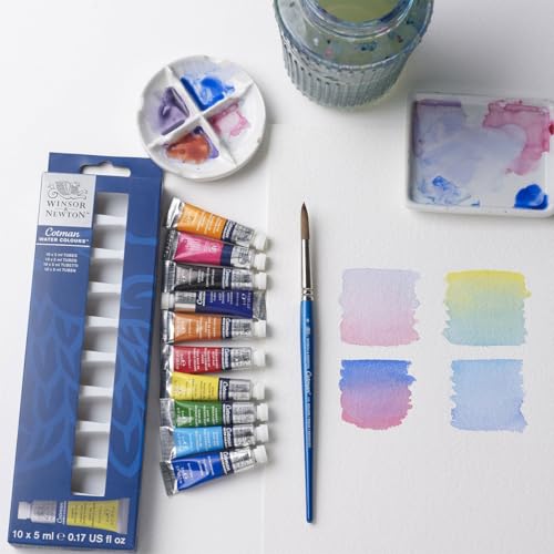Winsor & Newton Cotman Watercolor Paint Set, 10 Colors, 5ml (0.17-oz) Tubes - style: 10 Tube Set 5ml