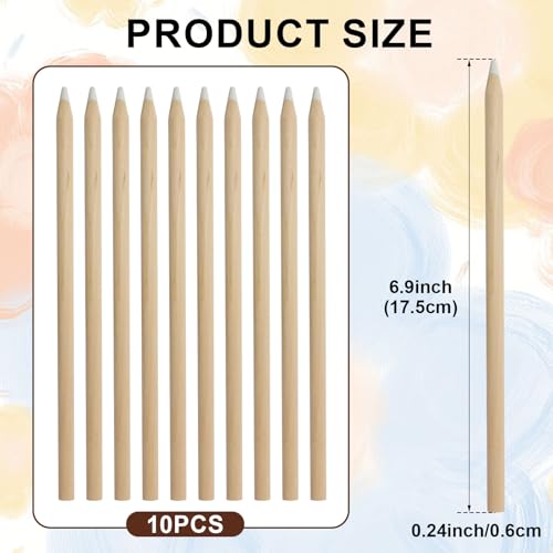 White Chalk Pencil 10 PCS for Drawing, Sketching, Shading, Blending