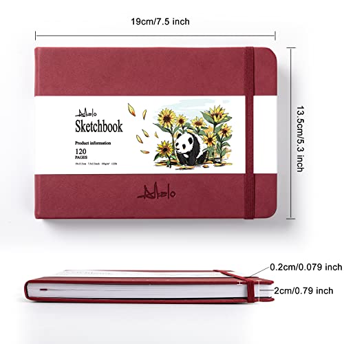 Sketchbook for Drawing, 120 Pages Sketch Book, 122LB/180GSM Thick Paper - color: Red, size: Small(7.5×5.3INCH)