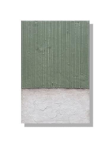 NANKAI Art Hand-Painted White and Green Textured Oil Painting - Modern Minimalist Abstract Art. Decorative wall Hanging for Home or Office Corridor 24x36 inches - color: Nkhb375