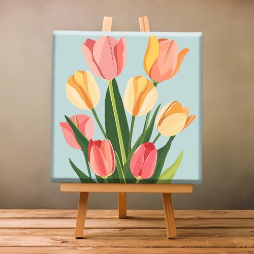 Natuyalo Framed Paint by Numbers for Adults - Colorful Flowers DIY Adult Paint by Number Kits Easy Acrylic Painting by Numbers for Beginners Art Craft Kits for Adults (12x12 Inch, Framed) - color: Color-01