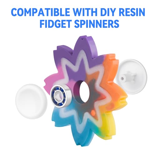 NiArt Fidget Spinner Bearings with Caps 24 Pack, Chrome Steel DIY Set | Sealed Bearing Design Keeps Dust Out for Smooth Precision Spinning, Ideal for Resin Casting Projects, Stress Relief, White - size: ONLY 24 WHITE Cap Bearings