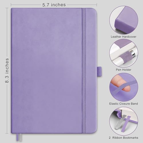 RETTACY Blank Journal Notebook, 192 Pages per Pack, A5 Size (5.7'' x 8.3'') - color: Black & Purple