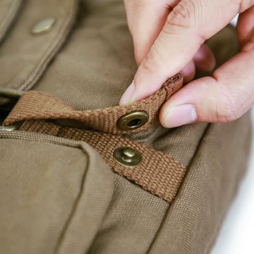 GOOTIUM Canvas Messenger Bag - Vintage Crossbody Shoulder Bag Military Satchel - color: Field Tan