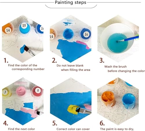 CraftBliss Dragon Paint by Number for Adults, Fantasy Animal Painting by Numbers, DIY Acrylic for Beginners Unframed, Easy Paint by Numbers Adults on Canvas for Decor 16x20inch