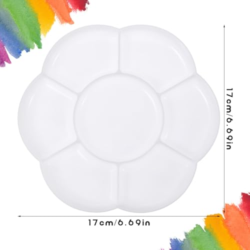 2pcs Paint Tray Palette Plastic 7-Well Watercolor Palette Flower White Painting Tray for Watercolor Create DIY Craft Professional Art Painting Acrylic Painting Gouache