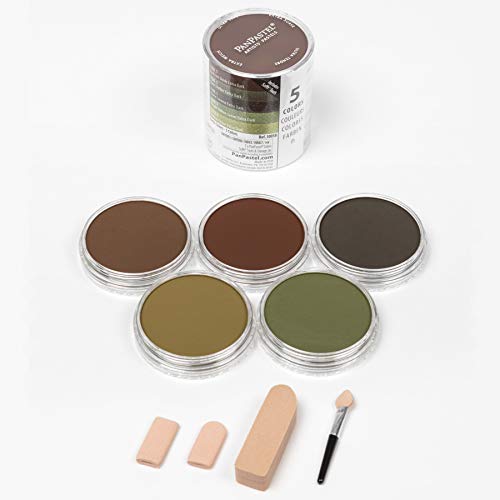 PanPastel Artist Pastels by GOLDEN, Earth Colors Set, 5 Color, Professional Artist Pastels, Unique Pan Format (cake-like) - color: Multicolor, style: Brown and Earth Tone