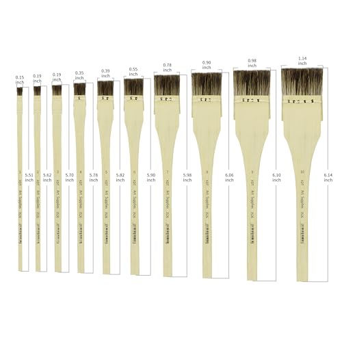 XDT#3526 Hake Artist Paint Brush 10 Piece Set, Traditional Japanese Tie-dye Brush Medium Stiff Hog Bristle, Acrylic Oil Watercolor - size: 10Pc Hog Bristle
