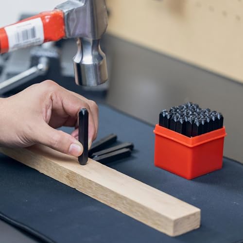 NEIKO 02624 Number and Letter Punch Set with Heat-Treated Steel Punches for Imprinting and Arts and Crafts, 1/4-Inch Shaft, 36-Piece Stamp Set - size: 6mm - 1/4"