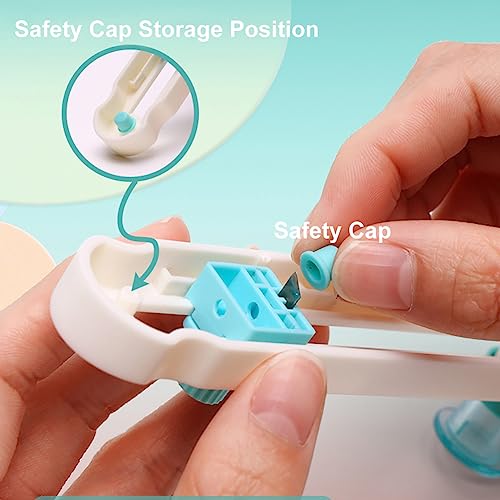 KW-triO Circe Cutter for Paper Crafting Circular Cutter Tool Rotary Compass Circle Cutter Adjustable Cutting Diameter Ranges from 3/4 in to 8 in (Cyan & White, Mini) - size: Mini + 0 Replacement Blades