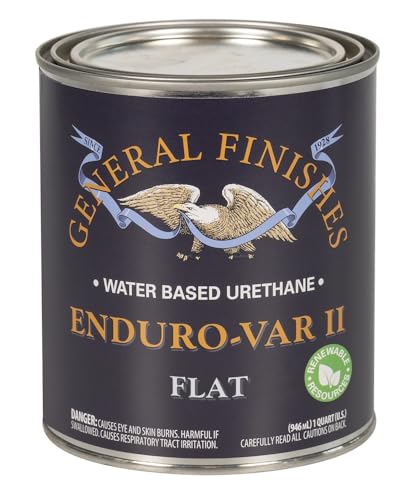 General Finishes Enduro-VAR II Water Based Urethane Topcoat, 1 Quart, Flat - color: Flat, size: 1 Quart