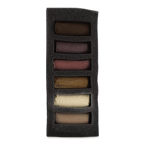 SENNELIER Extra-Soft French, Half Pastel Portrait Dark Inspired Pastel for Professional Artists, Set of 6 - color: Portrait Dark Tones