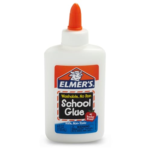 Elmer's Liquid School Glue, Slime & Craft, Safe and Non-Toxic, Washable, White, 4 Ounces Each, 12 Count - For Classroom, Home, Office, Teacher Supplies, #1 Teacher Brand - size: 4 Oz. - 12 count