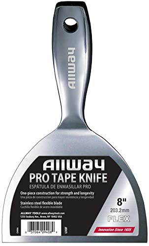 ALLWAY UX8F Premium One-Piece Flex Stainless Steel Joint Knife, 8" | Ergonomic Handle, Built-in Hammer End - size: 8"