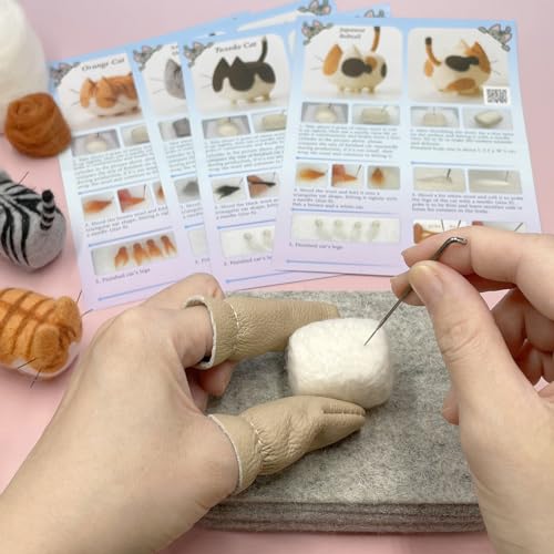 Truslin Needle Felting Kit, 4 Pcs Doll Making Needle Felting Starter Kit | with Instruction, Wool Felting Mat and DIY Needle Felting Supply for DIY Craft Animal Home Decoration - color: 1# 4pcs