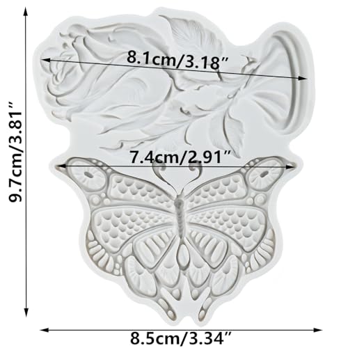 Butterfly Rose Polymer Clay Molds Butterfly Flower Silicone Mold - color: Style K