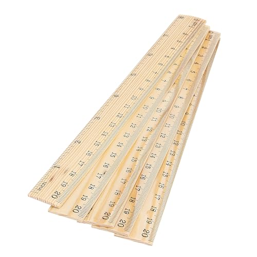 KINJOEK 72 Packs 8 Inch Wooden Rulers Bulk, 20cm Double Sided Pine Wood School Measuring Ruler for Home Student Office Use, 2 Scale - size: 72 Packs 8 Inch