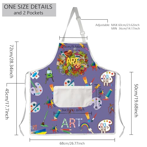 MBMSO Painting Artist Apron with Pockets Artist Painter Gifts Art Lover Gift for Art Teacher Student Painter Apron Waterproof - color: Art Apron-purple