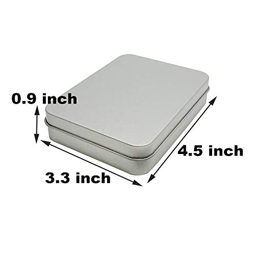 12 Pcs Hinged Tin Box Metal Tins Storage Containers, Silver 4.5x3.3 inch | Portable Craft Organizer for Home Storage to pills, candies, herbs, planting seed, nail art etc - color: Silver, size: 4.5'' X 3.3'' (12 Count)