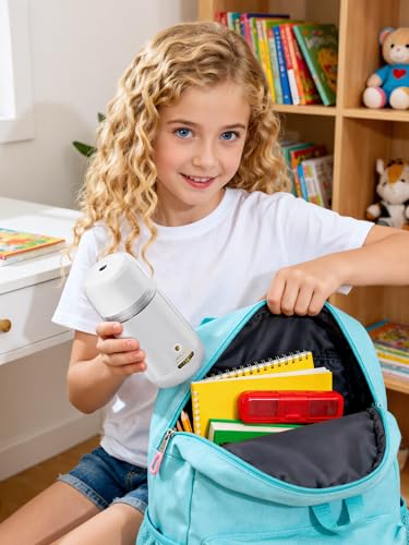 JARLINK Automatic Electric Pencil Sharpener, Rechargeable - color: White
