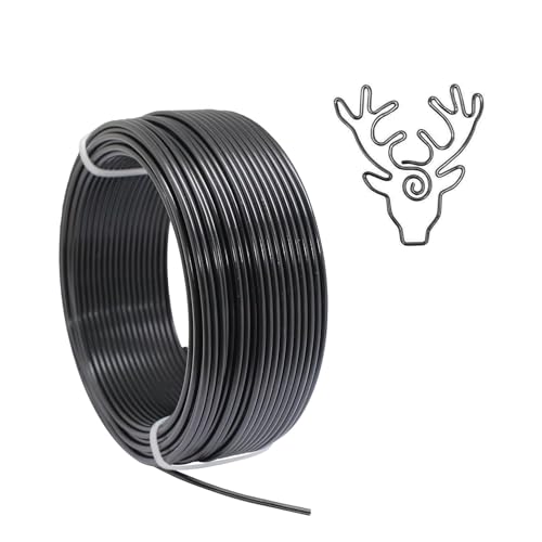 90 Feet Bendable Aluminum Craft Wire 2mm Metal Wire for Sculpting Bonsai Training Doll Skeletons DIY Jewelry Making Armature Making Wire Weaving (Black) - color: Black