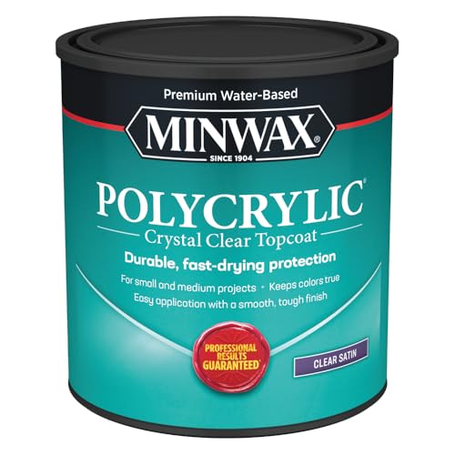 Minwax 63333444 Polycrylic Protective Finish, Satin, Clear, 1 Quart