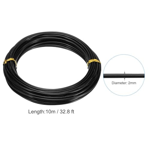 PATIKIL 32.8ft Aluminum Wire, 1pcs Jewelry Wire Aluminum Craft Wire 2mm 12 Gauge Wire Metal for Jewelry Making Beading Crafting Pendants Art, Black - color: Black, size: 2mm