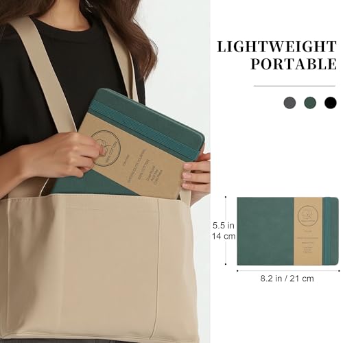 Vienrose Faux Leather Watercolor Sketchbook 8.25 x 5.5 in 24 Sheets Green - color: Green, size: 8.25" x 5.5" 1 Pack