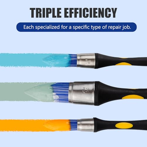 Mister Rui Round Trim Brush Set, 3 Pcs Paint Brushes for Trim, Tight Space | Corner Paint Brush, Small Crevice Paint Brush Edger for Touch up, Detail Work, Window Trim, Door-5/8”, 3/4” and 1” - size: 3PCS, 0.6", 0.75", 1"