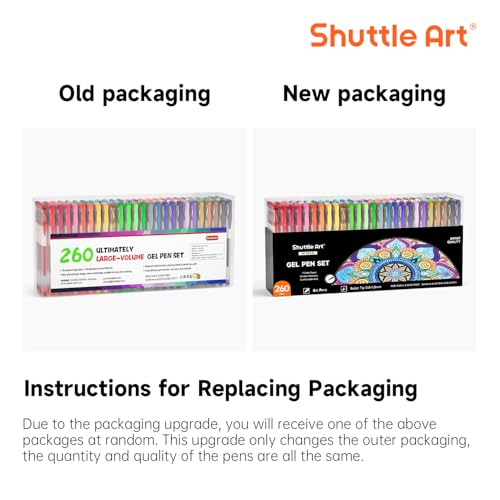 Shuttle Art 260 Pack Gel Pens Set, 130 Colors with 130 Refills for Adults Coloring Books Drawing Crafts Scrapbooking Journaling