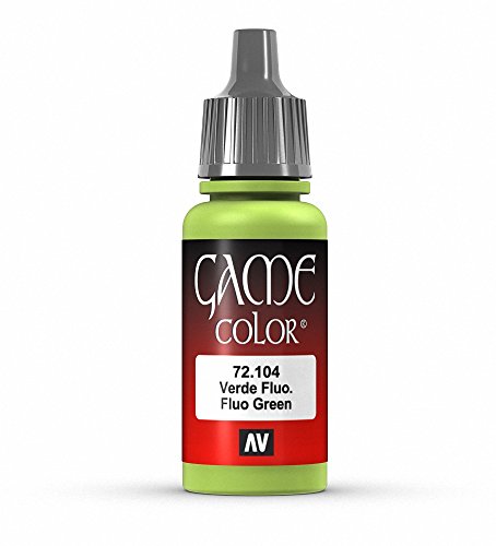 Vallejo - Game Color | Fluorescent Green Paint | Perfect for Airbrushing and Great Adhesion to Figurines and Scale Models | 17 ml (0,58 fl.oz.) - color: Fluo Green